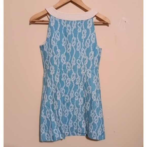 Lilly Pulitzer Caroline Sleeveless Dress-Size 0-Drop Me A Line Print-Sailor Knot - Picture 4 of 8